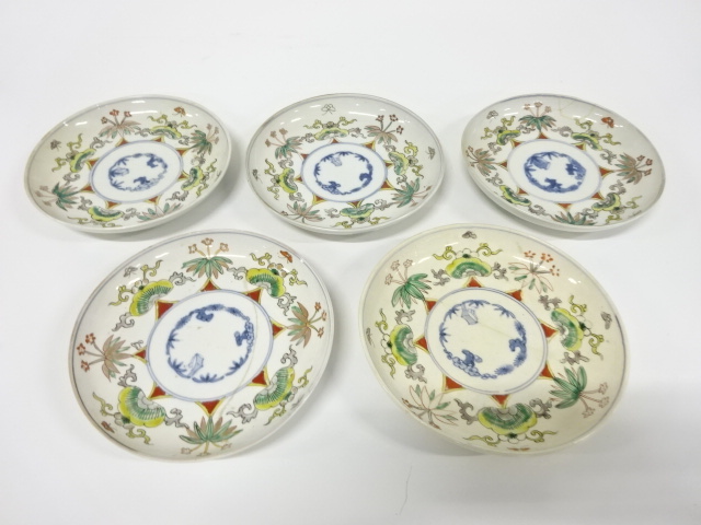 古伊万里　色絵　六寸皿　5客